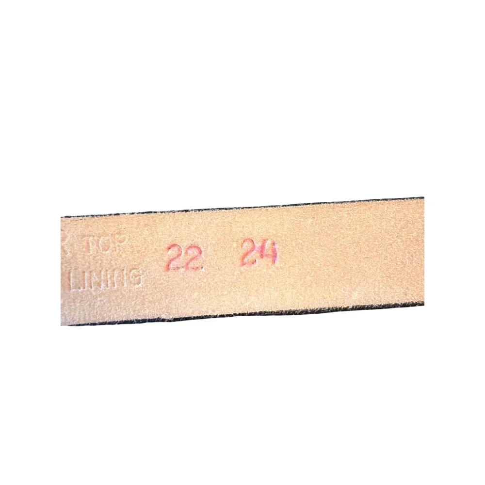 Belt Black Genuine Leather Made‎ in USA Gold Buckle Size 22 24 Classic